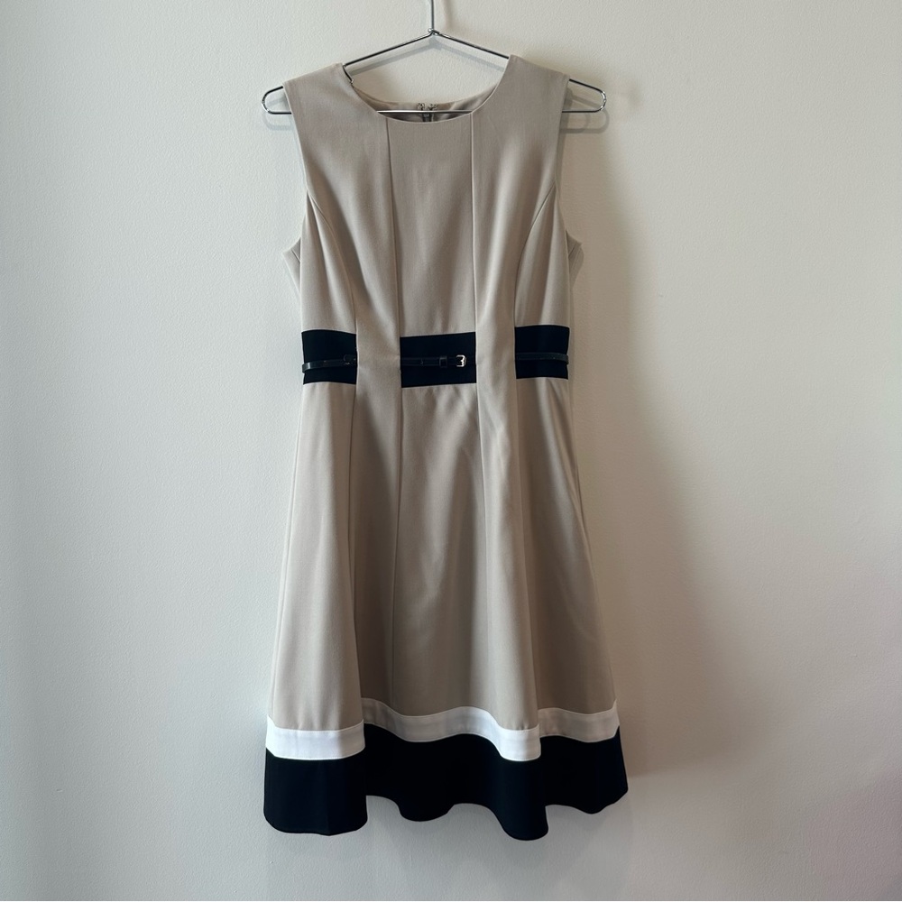 Calvin Klein Color block Flare Dress